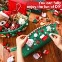 3 Set Christmas Woven Basket with Cute DIY Doll Cotton Rope Christmas Basket for Gift Empty with Handles 15 x 9.9 x 5 Inch Woven Rope Storage Bin Santa Xmas Holiday Decorative(Green)