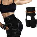 3-in-1 High Waist and Thigh Trimmers Butt Lifter, Waist Trainer Thigh Shaper (Medium, Black)