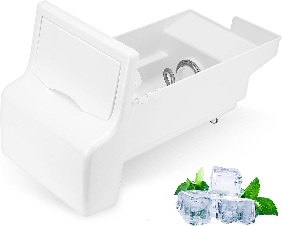 241860803 Refrigerator Ice Bucket Assembly Compatible with Frigidaire, Electrolux, Gibson, Kelvinator, Westinghouse, Crosley, Kenmore, Tappan Frigidaire Replace# AP4300918, 1376941, 218842802