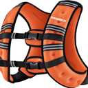 PACEARTH Weighted Vest, 12lb Weight Vest with Reflective Stripe, Body Weight Vests for Women, Men, Weight Loss Workout, Strength Training, Running, Walking, Jogging (Flame Orange)