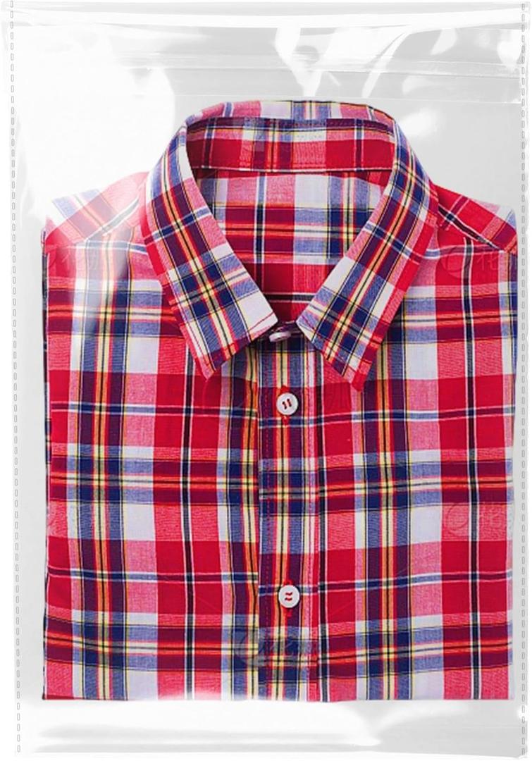 100 Pcs 12x16 Inch Cellophane Bags, Resealable Self-Sealing Clear Bag for Clothes, Shirt Bag, Decorative Wrappers, Party Favors & Artwork