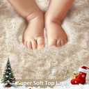 Ophanie 8x10 Area Rugs for Living Room, Upgrade Non-Slip Fluffy Soft Large Shag Bedroom Carpet, Ivory Big Indoor Thick Nursery Rug, Carpets for Boy and Girls Room Dorm Home Decor Aesthetic