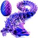 3D Printed Dragon Egg with Dragon Toys, Articulated Dragon Toys for Kids, Animals Figure Fidget Dinosaur Eggs, Kids Easter Eggs Basket Stuffers, Gifts for Boys and Girls 3 4 5 6 7 8 (Purple)