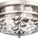 Flush Mount Ceiling Lights, 2-Light Farmhouse Close to Ceiling Light, Industrial Ceiling Lighting Fixture for Kitchen Hallway Bedroom Living Room Stairways Porch (Brushed Nickel)