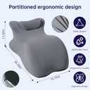 Large 27° Memory Foam Wedge Pillow for Back & Leg Support（Dark Gray）