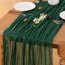 Emerald Green Table Runner Cheesecloth Table Runner 14FT Farmhouse Table Runners 160 Inches Spring Decor Easter Table Centerpiece for Wedding Boho Baby Shower Birthday