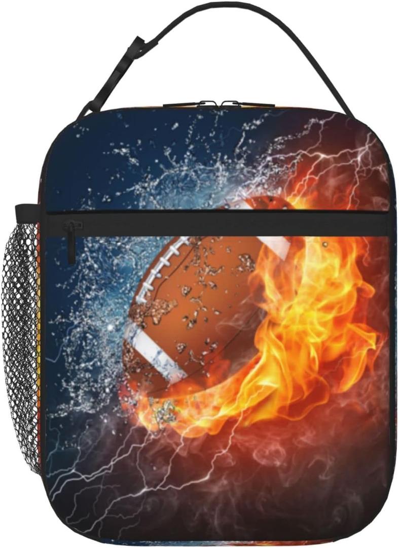 American Football Reusable Lunch Bag, Insulated, Spacious, Stylish, Eco-Friendly, Suitable for 6+ years