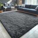 OLANLY 5x8 Machine Washable Large Area Rugs for Living Room, Bedroom, Soft Fluffy Shaggy Bedside Rug, Indoor Floor Carpet for Kids Girls and Boys, Dorms, Nursery, Home Decor Aesthetic, Grey