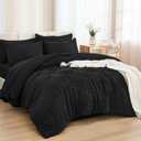 Andency King Size Comforter Set 7 Pieces Black - Bed in a Bag King Boho Lightweight Fluffy Tufted Bedding Sets with Comforter, Sheets, Pillowcases & Shams