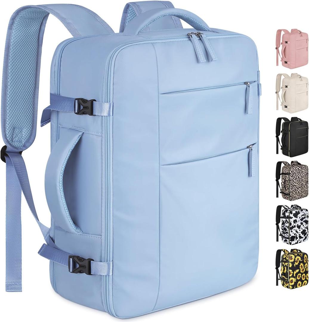 Capolo Travel Backpack for Women Men Waterproof Laptop Backpack Airlines Approved Carry On Backpack Bag Computer Bookbag for Business, Work, Traveling Fits 17 Inch Laptop(Blue)