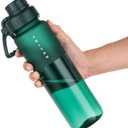 OLDLEY 32oz Frosted Clear Water Bottle, BPA-Free Tritan Plastic Reusable Water Bottle with Fast-Flow Spout Lid, Wide Mouth Leakproof Sports Drinking Bottle for Gym, School, Office, Travel,Lagoon