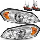 Headlights Assembly W/Bulbs for 2006-2013 Chevy Impala for 14-16 Chevy Impala Limited, 06-07 Chevy Monte Carlo, Driver and Passenger Side