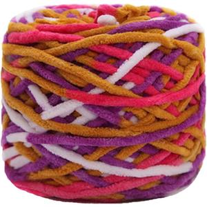 DIY Knit Chenille Yarn Soft Warm Fluffy Chenille Yarns for Crochet Scarf Sweater Blanket Hat Bag Accessory Yarn Pink Yellow Coffee
