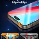 Mkeke for iPhone 15 Pro Screen Protector 3 Pack, [9H+ Hardness] [Military-Grade Drop Protection] [Sensitive Touch] [Easy Installation] [HD Clear] Full Edge Coverage Tempered Glass