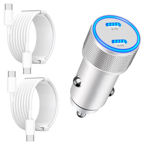 [Apple MFi Certified] iPhone 17 Car Charger Fast Charging, Linocell 90W Dual PD Power Cigarette Lighter USB-C Car Charger Pack Type-C Cord for iPhone 17/17 Pro Max/16 Pro/15/Galaxy S25/S24/Pixel 2 PACK