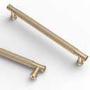 Asidrama 10 Pack 10 Inch(254mm) Champagne Gold Cabinet Pulls Knurled Kitchen Cabinet Handles, Cabinet Pulls Kitchen Cabinet Hardware for Cupboard Drawer Pulls