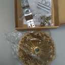 5.43 Inches Diameter Brass Light Canopy Kit with Hooks, Heavy Duty Replacement Ceiling Light Cover Plate, Antique Chandelier Replacement Parts with Mounting Hardware (Brass, A-01)