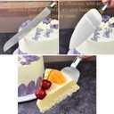 2 x 2-Piece Elegant Cake Cutting Set, Exquisite Server with Serrated Design, Includes Cake Cutting tool and Pie Spatula for Pastry, Pizza and Desserts for Wedding Birthday Christmas (Silver)