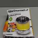 Elite Gourmet ETS623 BPA-Free 40-Watt Electric Citrus Juicer, Compact, Large Volume, Pulp Control, Oranges, Lemons, Limes, Grapefruits with Easy Pour Spout, 24oz, Black/Stainless Steel