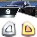 2Pcs Amber LED Mirror Light Turn Signal Light for Dodge Ram 1500 2021 2022 2023, for Ram 1500 Classic 2022 2023, for Ram 2500 3500 2019-2022 White LED Parking Running Light Clear Lens
