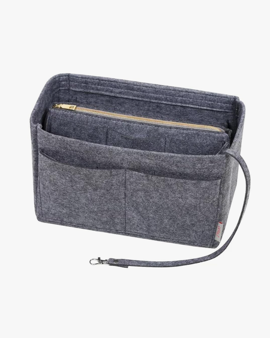 ZTUJO Purse Organizer Insert, Felt Bag Organizer with Metal Zipper, Handbag & Tote Shaper, For Speedy Neverfull Tote, 7 Sizes