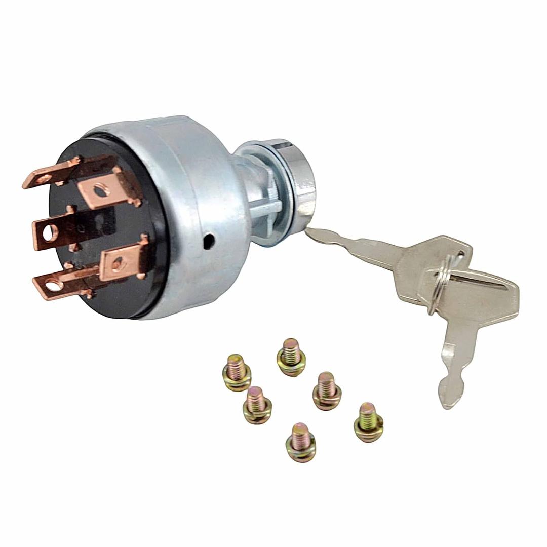 BUYMACHINERYPARTS 17001-00023 Ignition Switch with 2 H806 Keys Compatible with Takeuchi TL130 TL150 TB125 TB135 TB145 TB175 TB228 TB235 TB250 Excavator Digger, Replace 1700100023 1700100052 1700100072