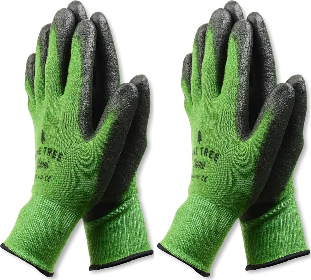 Bamboo Gardening Gloves Rubber Coated, Touchscreen Friendly, Breathable & Lightweight for Men & Women (Green, S)