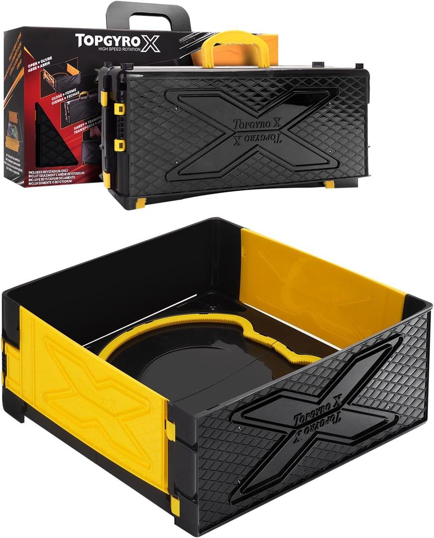 Foldable Portable X Stadium Arena with Carry Handle, Yellow Battle Stadium Compatible with X Gyro Tops & Launchers. Travel Toy Gift for Kids Ages 6+
