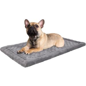 Dog Crate Pad 30x19 inch Gray Memory Foam Dog Bed Mat Small Medium Grey Washable Puppy Sleeping Bed Anti Slip