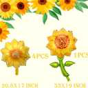 2 x Chictry Sunflower Balloons Aluminum Foil Mylar Balloons Sunflower Birthday Party Decorations Baby Shower Wedding Supplies (5Pcs)