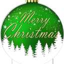 Christmas Ornament Classic Yard Sign for Home Decor and Lawn Decoration With Stakes, Green Merry Christmas Sign Tree