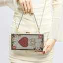 Pearl&she Diamond Women Evening Handbags Purse Minaudiere Clutch Bag,Stack of Cash Dollars Crystal Clutch Purses
