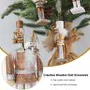 2 x 1 Set Christmas Nutcracker Ornaments Gold and Silver Glittered Christmas Soldier Nutcracker Wooden Figurine Collectible Decoration for Xmas Holiday Party Decor