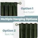 BGment Olive Green Velvet Curtains 84 Inch Length, Thermal Insulated Blackout Curtains Room Darkening Drapes with Back Tab and Rod Pocket for Living Room/French Door, Set of 2 Panels, 52 x 84 Inch