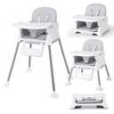 3 in 1 Baby High Chair, Bellababy Adjustable Convertible Chairs for Babies and Toddlers, Compact/Light Weight/Portable/Easy to Clean
