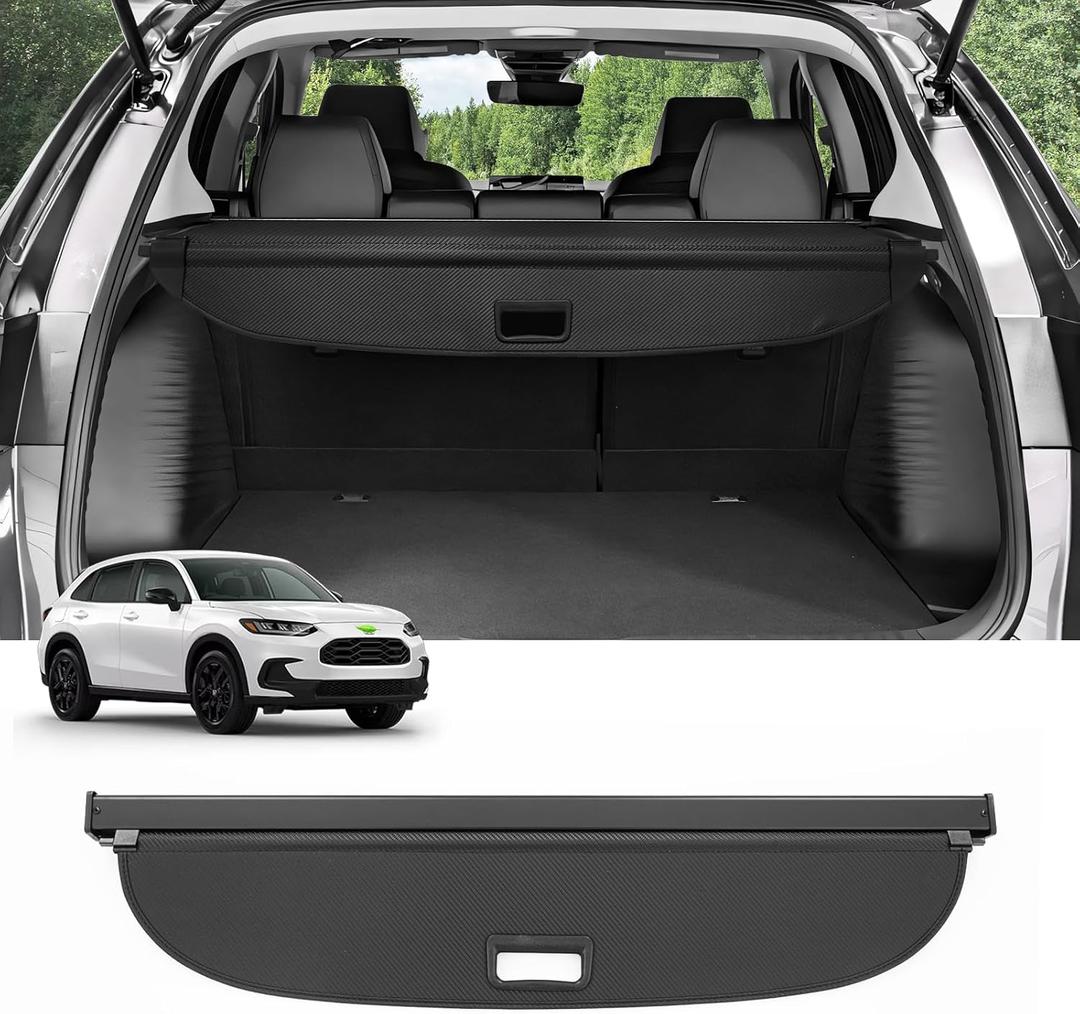 Autorder Cargo Cover for 2023-2025 Honda HR-V HRV Accessories Upgraded Trunk Cover Carbon Fiber Retractable Security Shield Shade（Not for Sport）