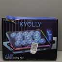 Kyolly Gaming Laptop Cooler with 13 Ultra Quiet Fans, LCD Screen and Multi Color RGB 10 Lighting Modes, 9 Adjustable Heights, Dual USB Ports, Built in Phone Holder for 15 to 21 Inch Laptops on Desk or Lap