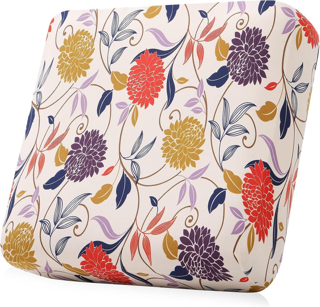 Smiry Printed Couch Cushion Covers, Stretch Soft Couch Covers for Sofa, Washable Non-Slip Sofa Slipcover Furniture Protector for Indoor and Outdoor (1 Pack, Orange)