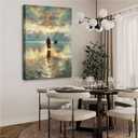 Framed Jesus Pictures for Wall God Canvas Wall Art Jesus Walking on Water Paintings print for Living Room Christian Art Decor Religious Posters Ready to Hang 24x36Inches