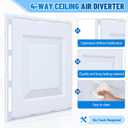 CroBlissful 1 Pcs 24" x 24" Ceiling Vent Deflector 4-Way Air Vent Deflector Commercial Air Diverter for 2'x2' Drop Ceiling Grid No Tools Required Redirector for Offices, Classrooms, and Spaces
