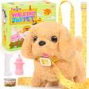 Tagitary Plush Toys Walking Dog Toys That Can Walk, Bark and Wag Tail,Interactive Electronic Pet Toys Puppy with Leash,Easter Christmas Birthday Gift for Toddlers Kids