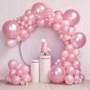 140 Pcs Pink Balloons Different Sizes, 18 12 10 5 inch Pink Balloon Garland Kit, Balloon Arch Kit for Birthday Wedding Graduation Baby Shower Anniversary Party Decorations