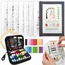 Tiefenets Embroidery Stitch Book Kit-Portable DIY Book Embroidery Kit with Full Tools and Instructional Tutorial 106 Patterns for Beginners,Craft Lovers and Sew Enthusiast