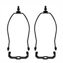 Lamp Shade Harp Holder for Table and Floor Lamps,2 Set Heavy Duty Detachable Lamp Shades Bracket with 3/8 Standard Saddle and Lamp finials (Nickel, 8 Inch)