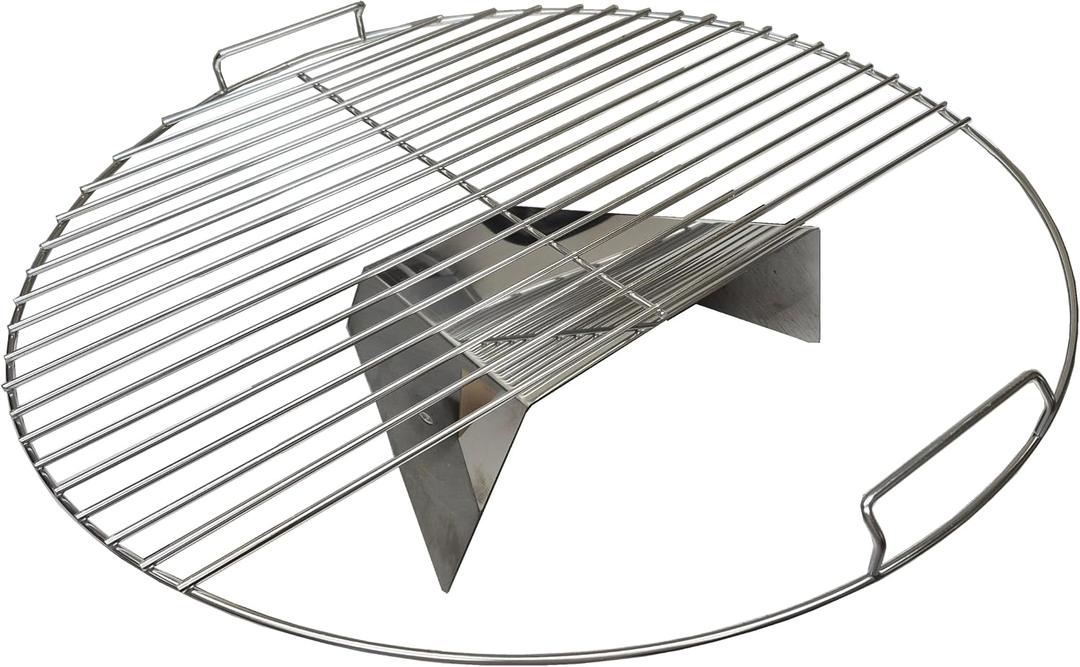 Norsk Designs Kettle Grill Indirect Smoker Cooking Kit, 21.5 Inch | Stainless Steel Grate & Heat Shield, Fits 22 Inch Weber Grills, Fits other kettle-style grills with 21.5" grate size