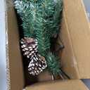 DR.DUDU 15 Inch Outdoor Christmas Decorations Urn Filler for Front Porch- 2 Pack Lighted Christmas Pot Fillers with Stake, Xmas Pine Trees with Timer for Outside Home Dcor