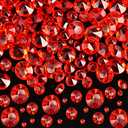 Hicarer 4000 Pieces Diamonds Crystals Acrylic Gems Wedding Table Scattering Gemstones Christmas Party Decorations Bridal Shower Masquerade Vase Fillers(Red,3 mm, 6 mm and 10 mm)