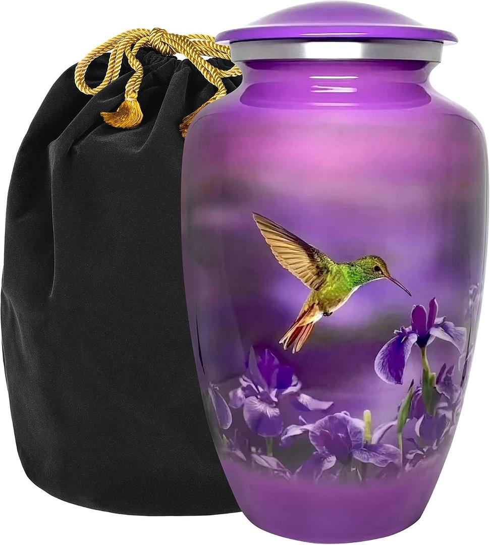 Trupoint Memorials Urns for Human Ashes Adult Female and Male, Decorative Burial Urn, Funeral Cremation Urns for Women and Men - Large Hummingbird