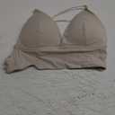 Strappy Low Back Bra for Women Deep V Low Cut Backless Bralette Multiway Convertible Straps Halter Bra (Small, Nude)