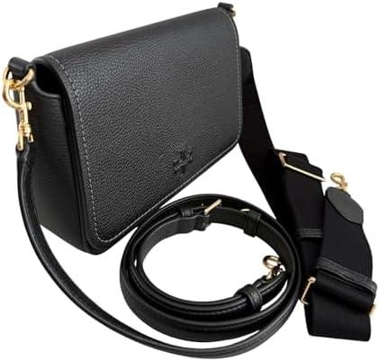 Tory Burch 144688 Thea Flap Black With Gold Hardware Leather Women's Crossbody Bag Tory Burch 144688 Thea Flap Black With Gold Hardware Leather Women's Crossbody Bag